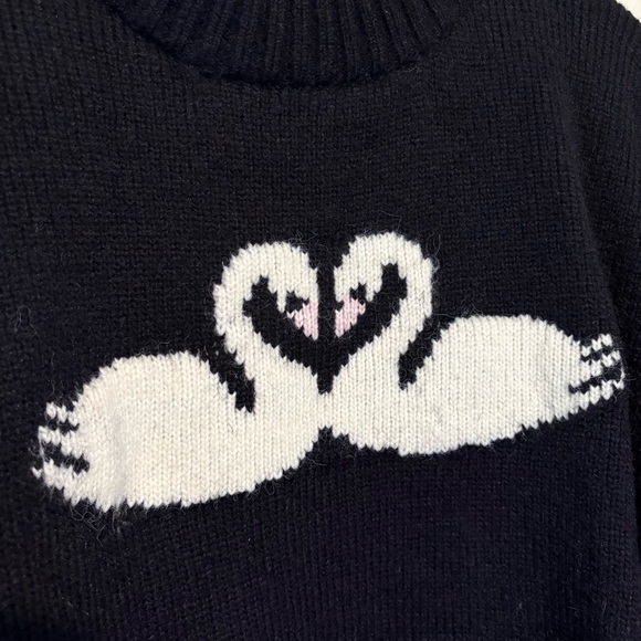 New Lisa Says Gah Cory swan black mock neck sweater - Picture 6 of 10